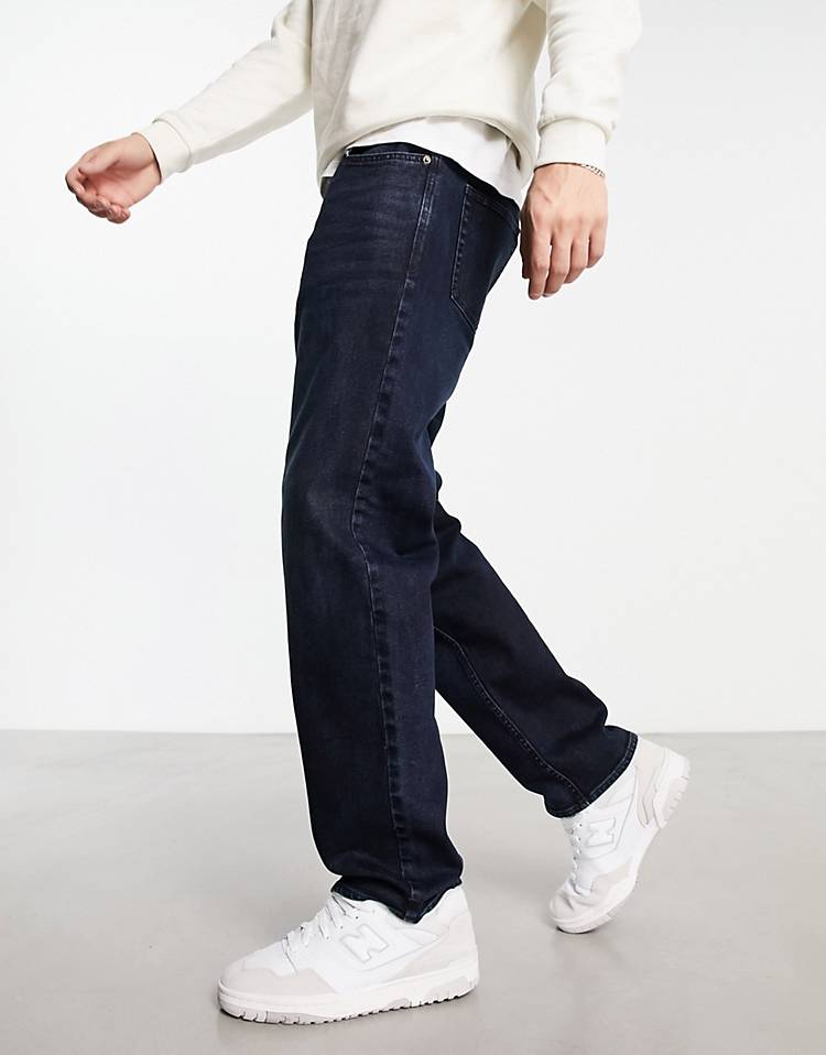 New Look loose straight jeans in dark wash indigo